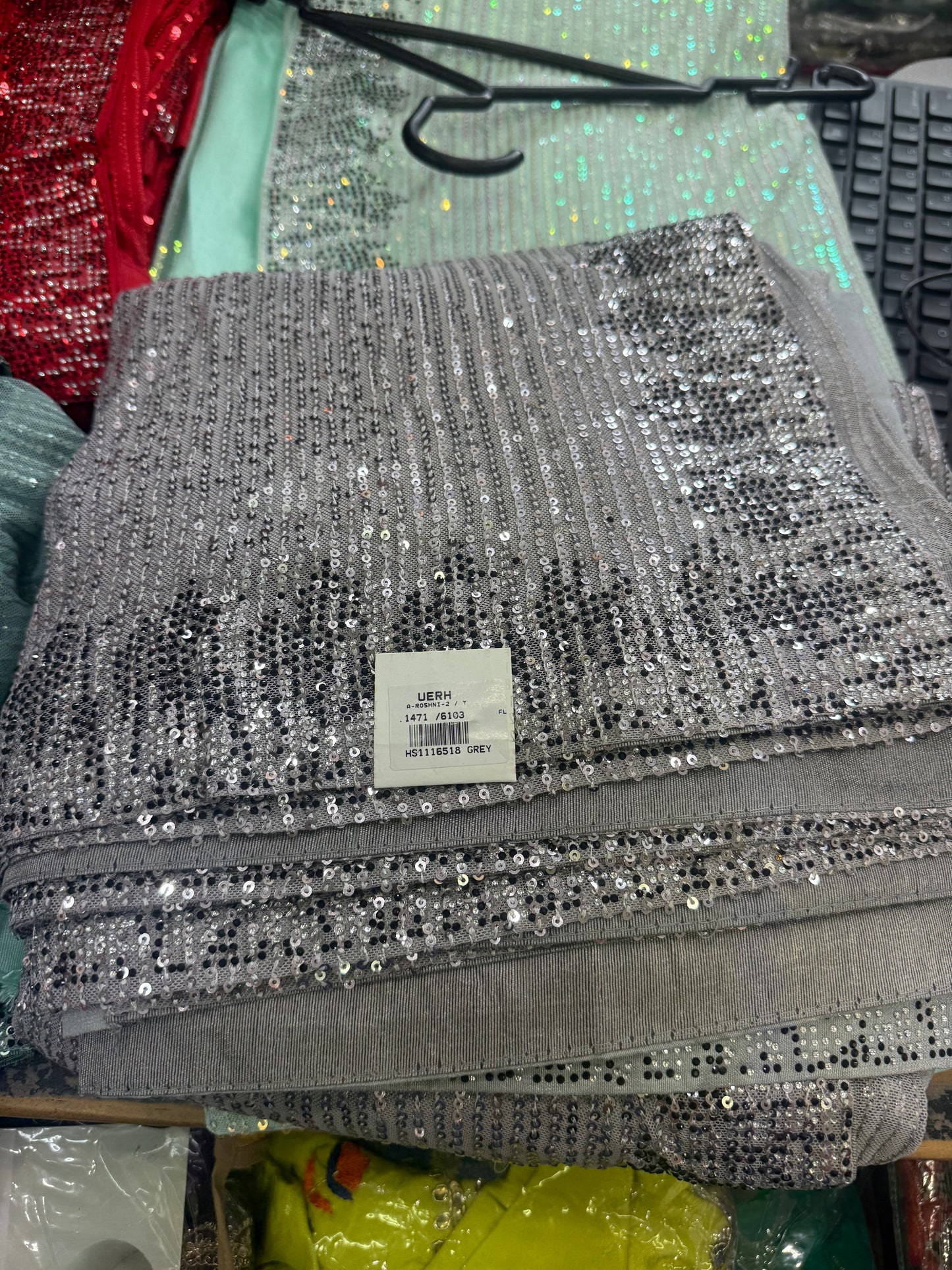 Beautiful designer sequins work saree