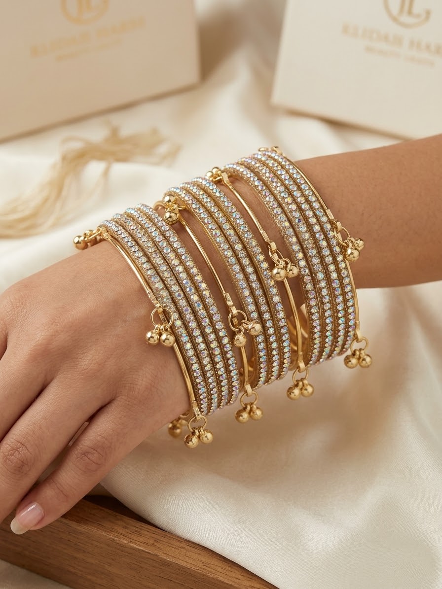 Beautiful designer raindrop bangles with Kashmiri bangles