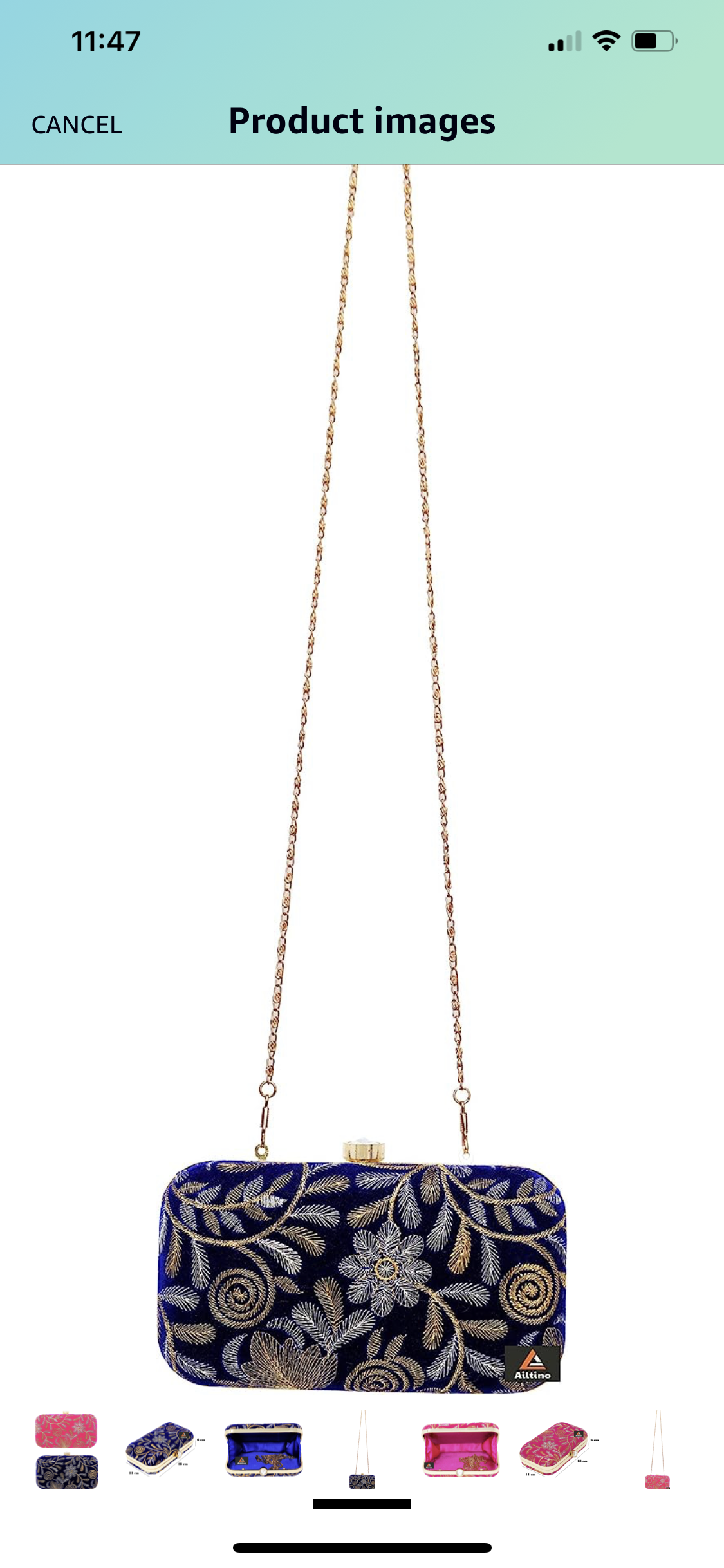 Beautiful designer Women's Oval Frame Clutch | Detachable Sling Chain | Ladies Party Wedding Purse Bag