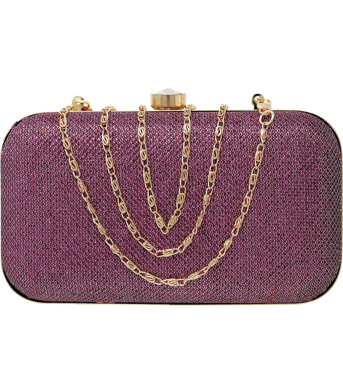 Beautiful designer Women's Oval Frame Clutch | Detachable Sling Chain | Ladies Party Wedding Purse Bag