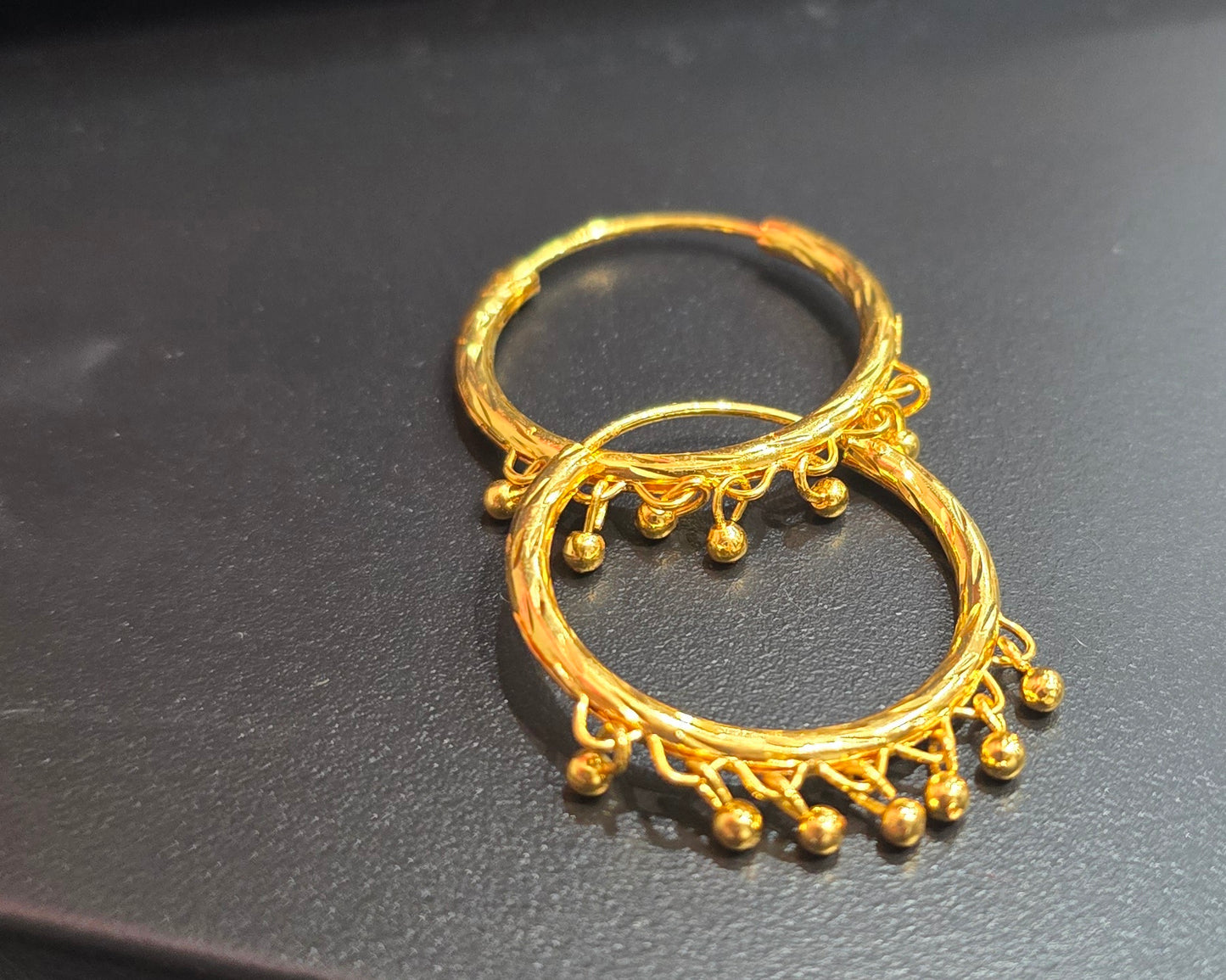 Beautiful designer daily wear bali hoops earrings