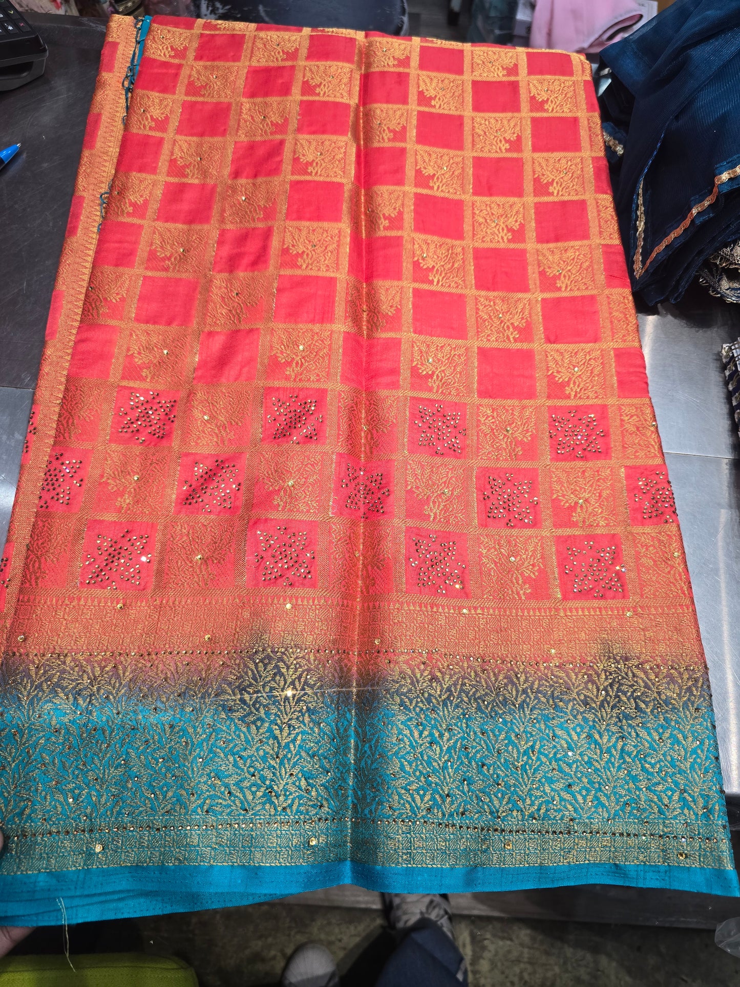 Beautiful designer box silk saree