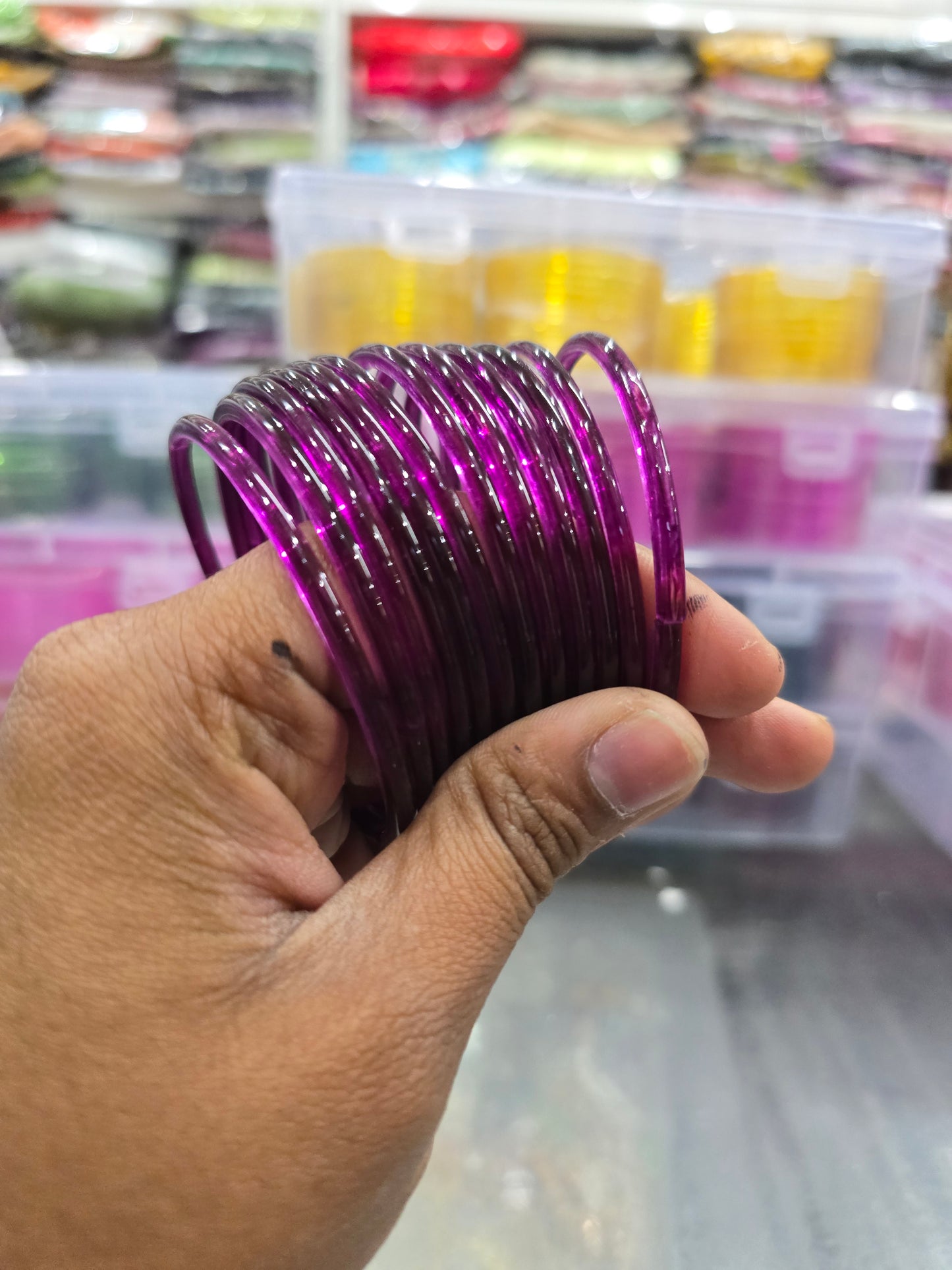 Beautiful designer jelly glass bangles