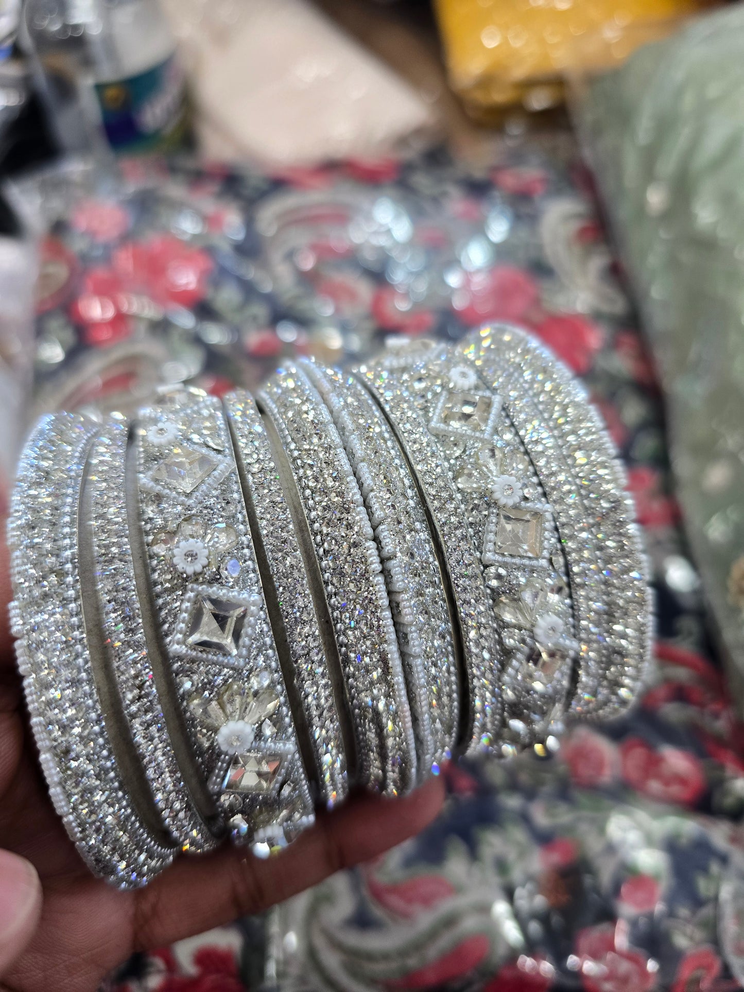 Beautiful designer silver bangle set