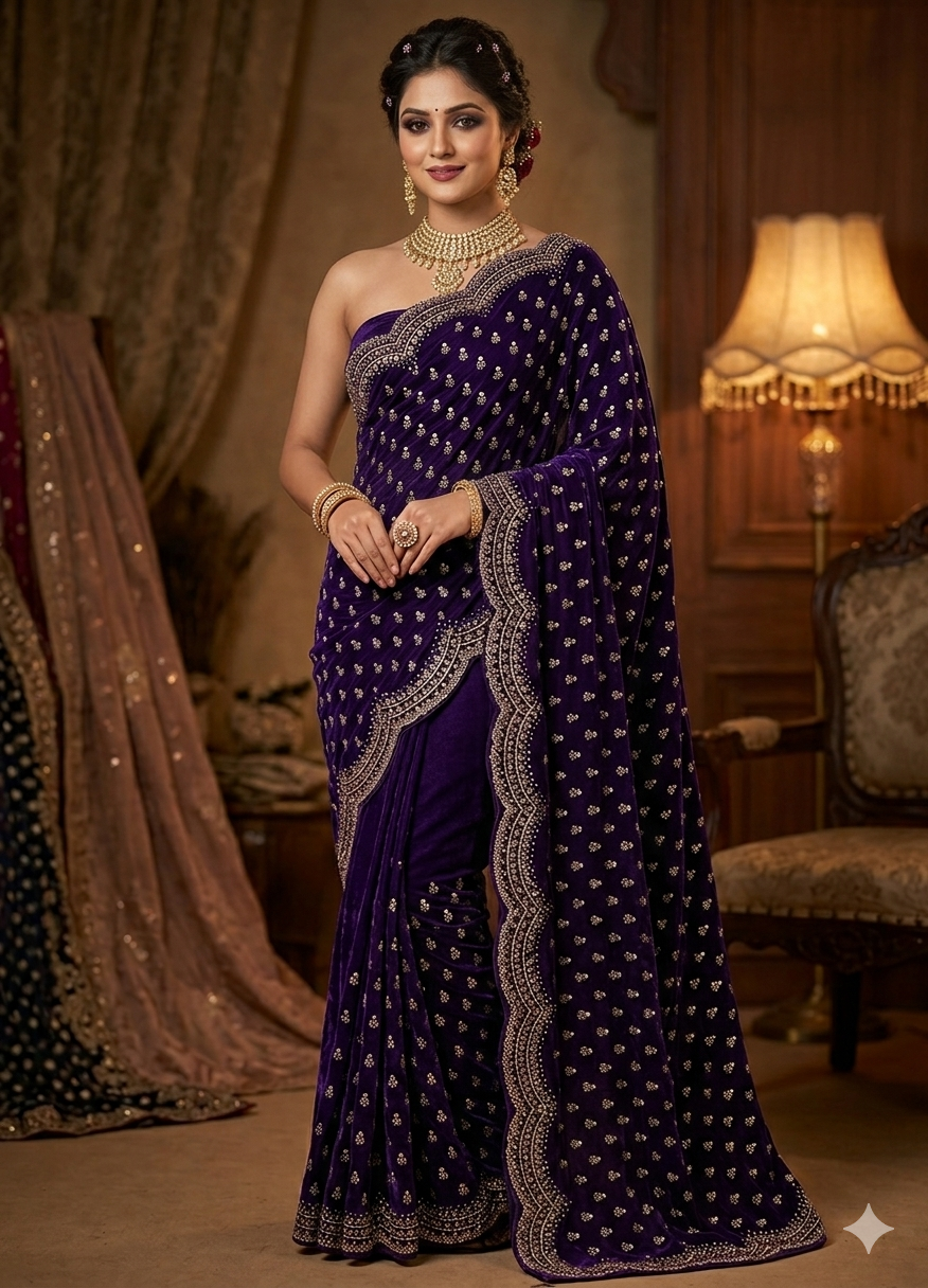 Beautiful designer fully embroidered Jimmy Choo saree