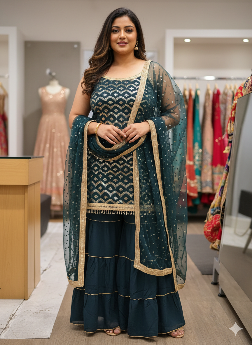Beautiful designer sharara suit