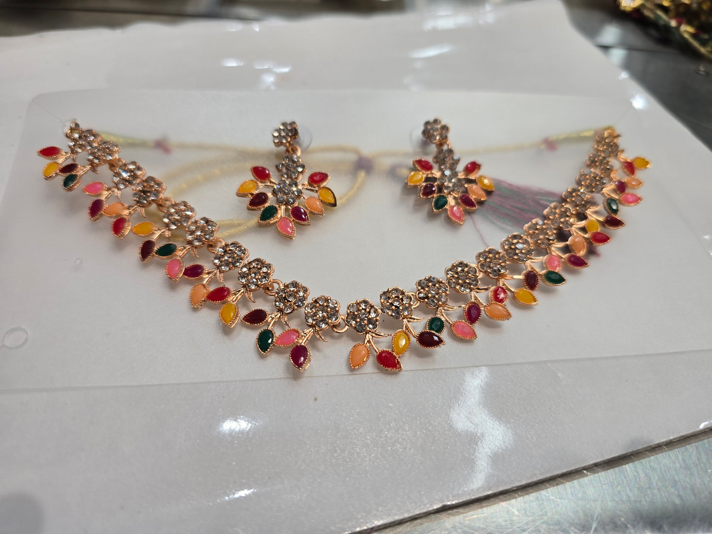 Beautiful designer necklace set with matching earrings
