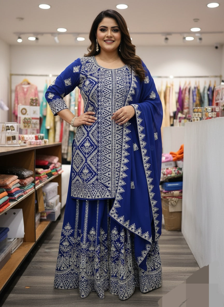 Beautiful designer plazo suit