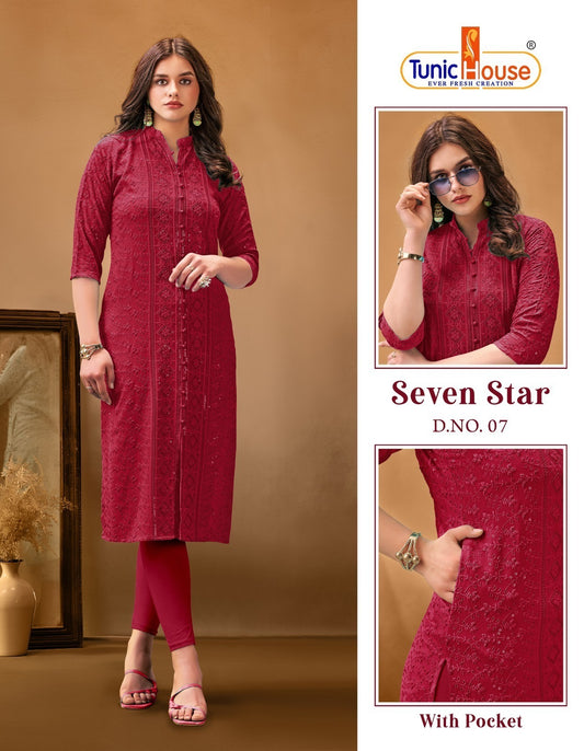 Beautiful designer CHIKANKARI SEQUENCE WORK KURTI