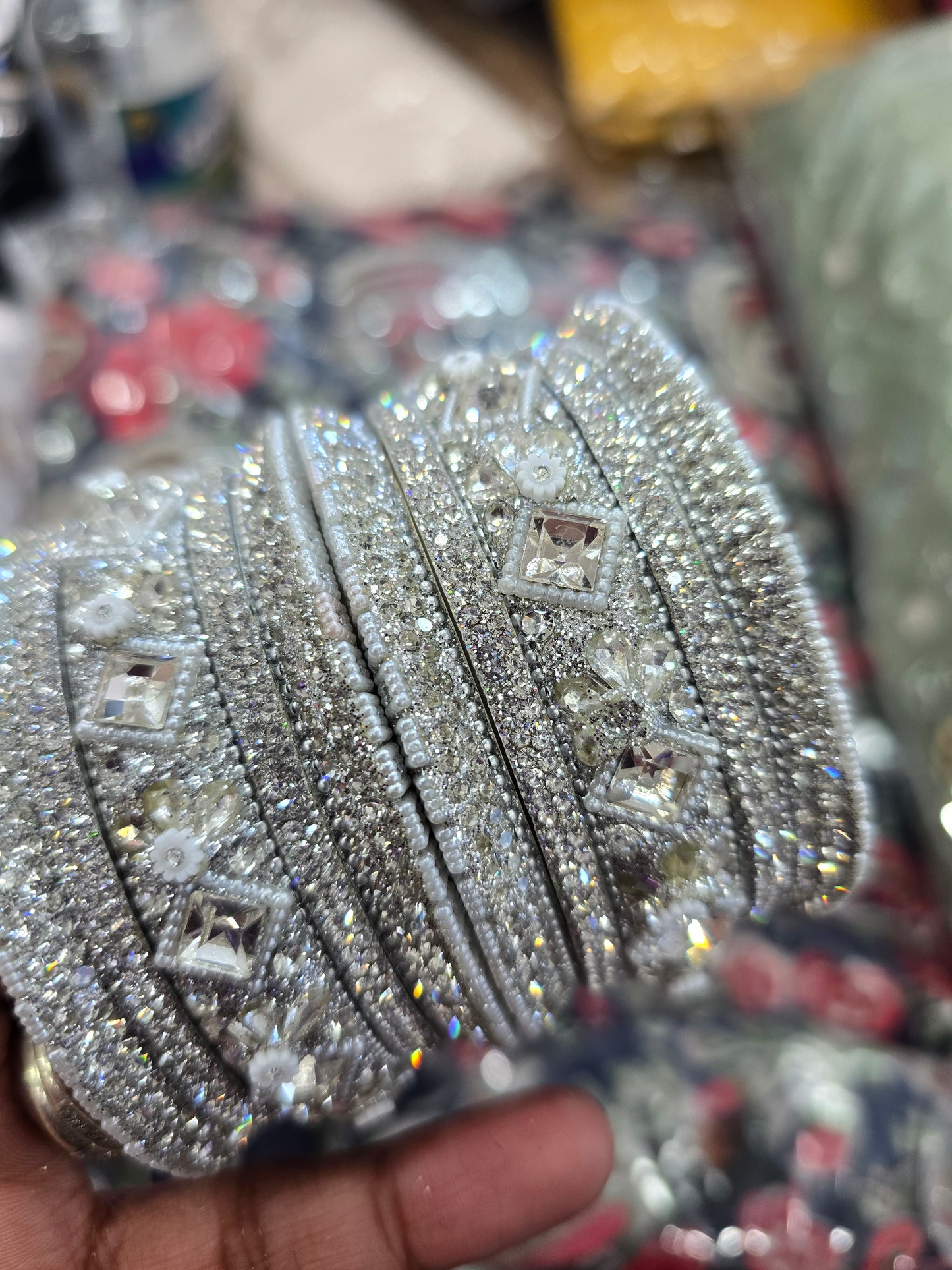 Beautiful designer silver bangle set