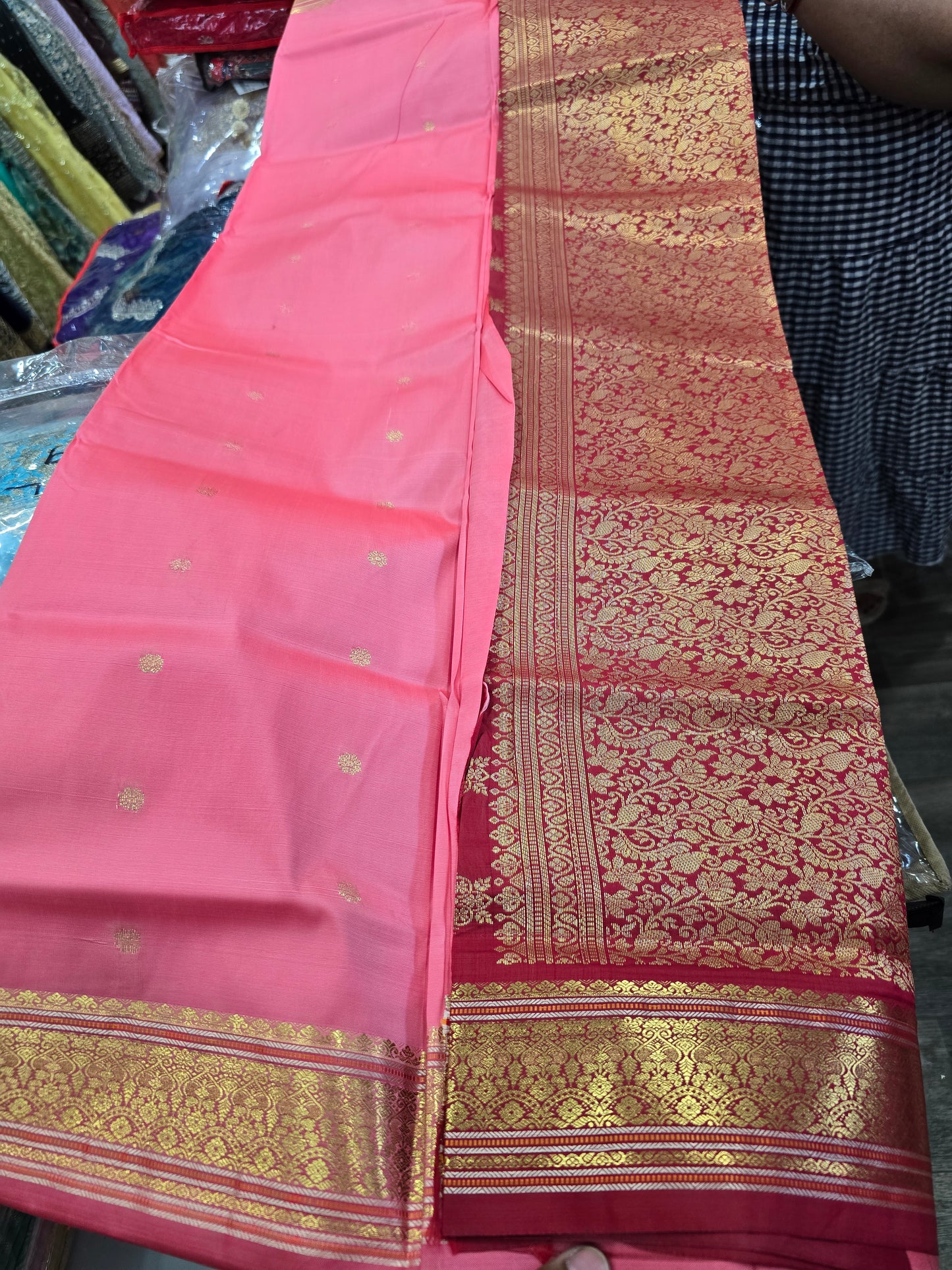 Beautiful designer temple silk saree