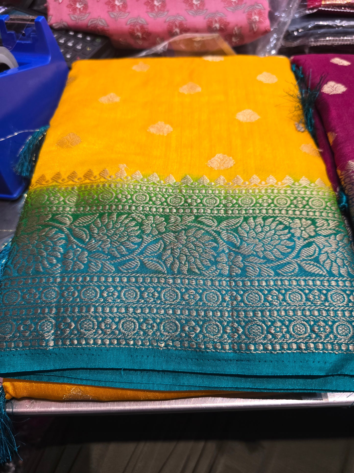 Beautiful designer temple silk saree