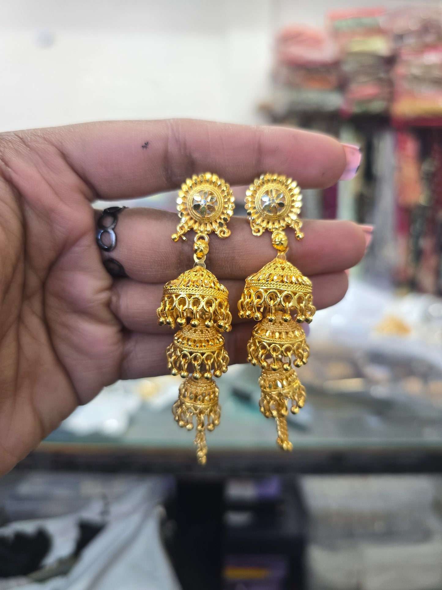 Beautiful designer gold plated jhumka