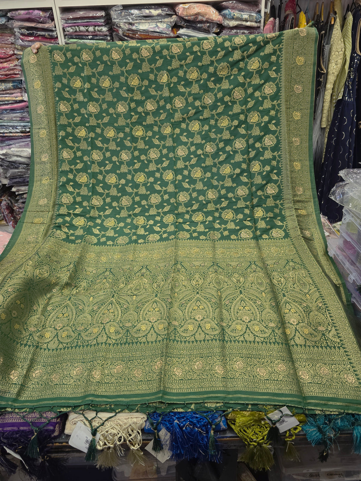 Beautiful designer silk saree with gold zari work