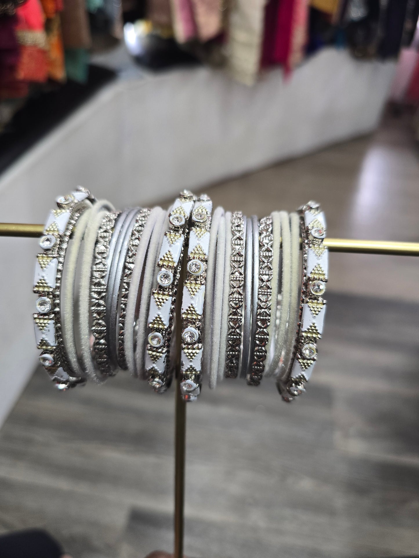Beautiful designer white bangle set