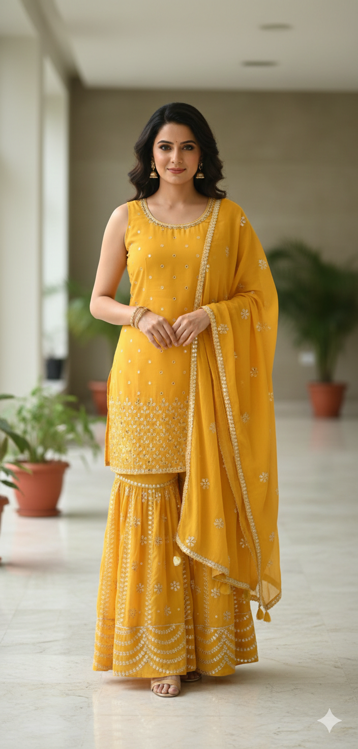 Beautiful designer sharara suit