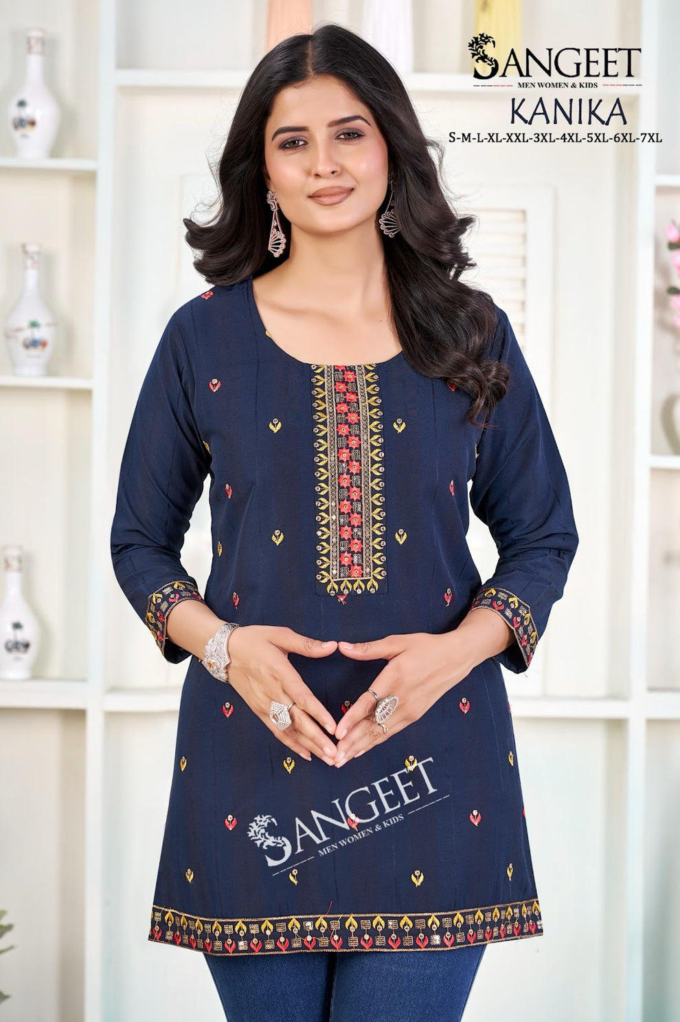 Beautiful designer embroidery short Kurti