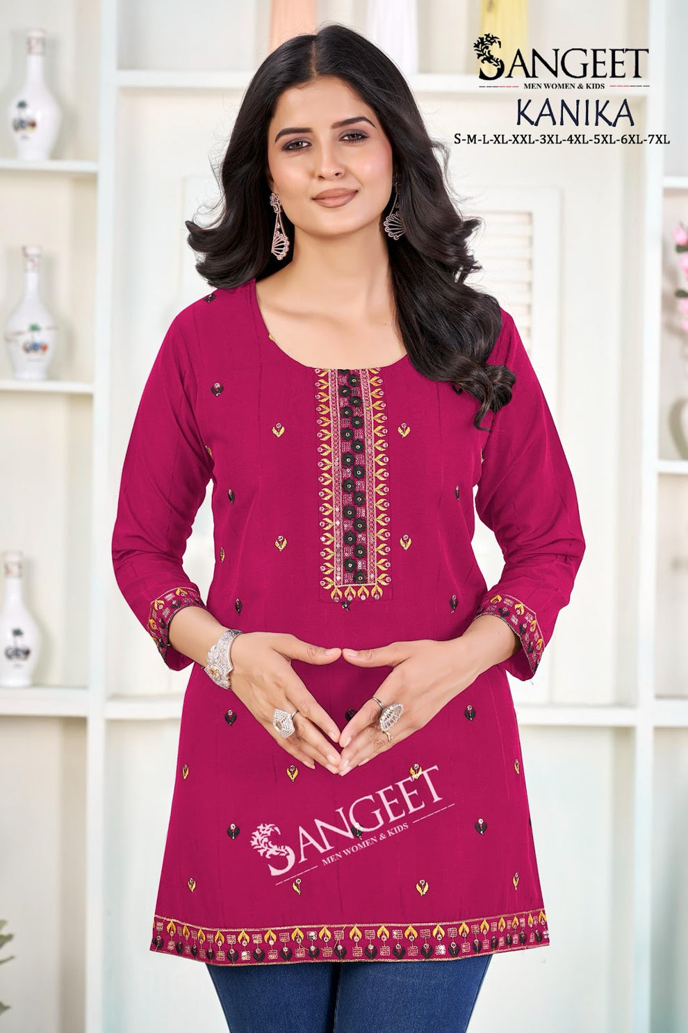 Beautiful designer embroidery short Kurti