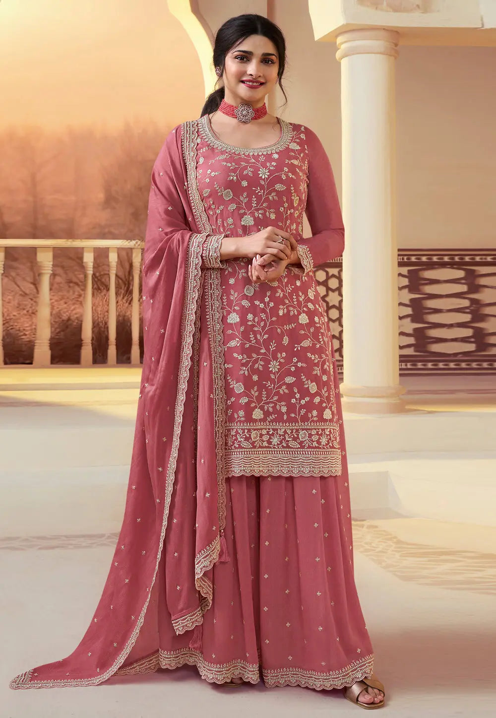 Beautiful designer plazo suit