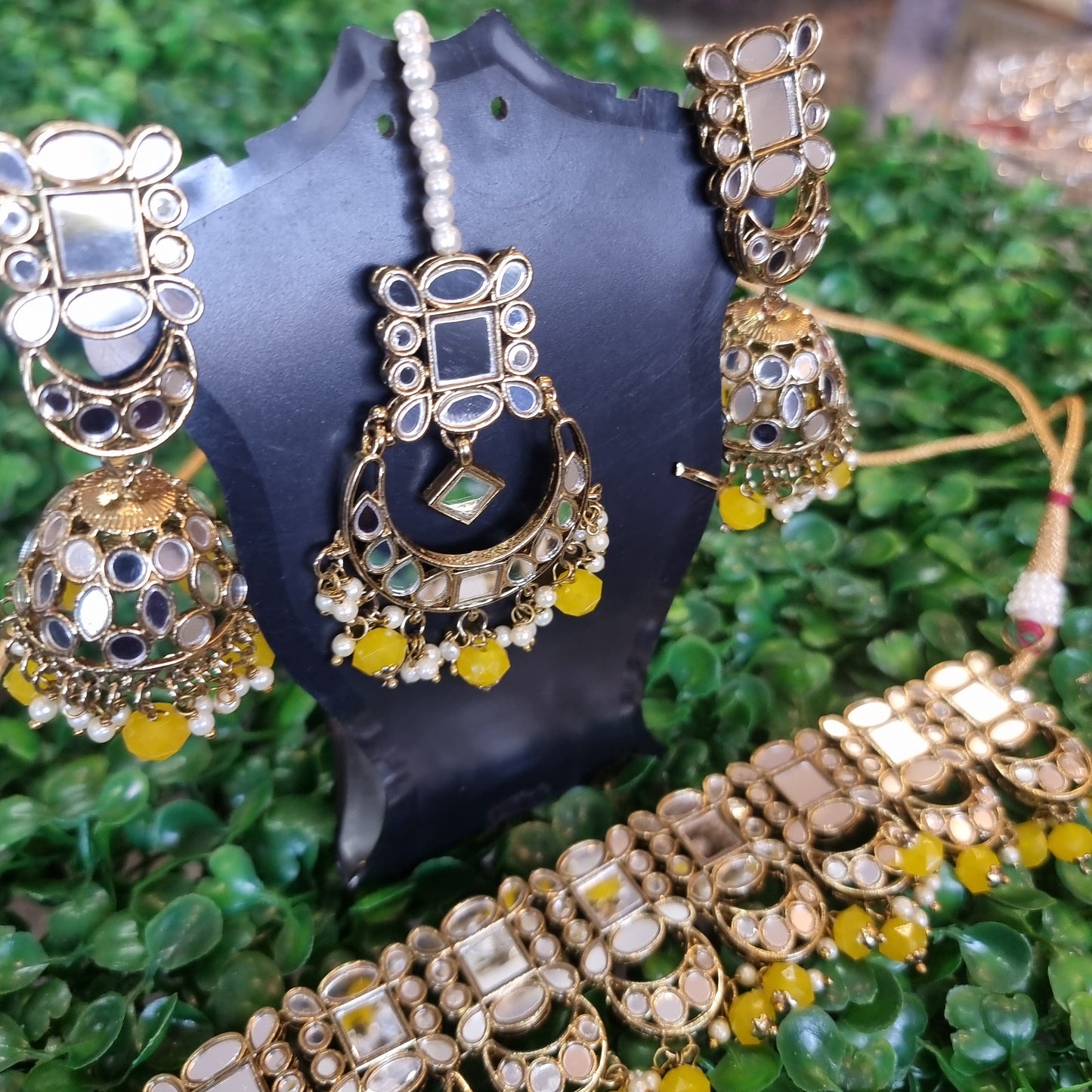 Beautiful designer choker set with earing and tikkah