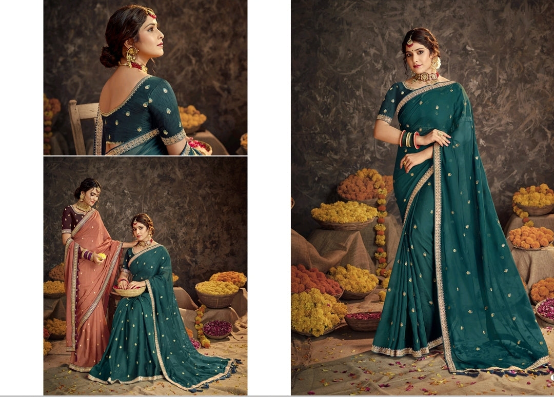 Beautiful designer saree with readymade blouse
