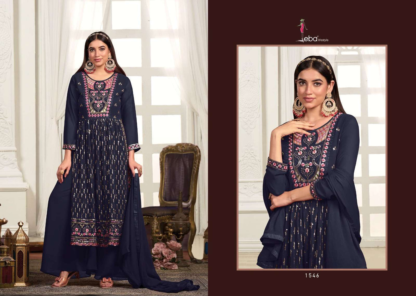 Beautiful designer Georgette With Nyra Cut Style Suits