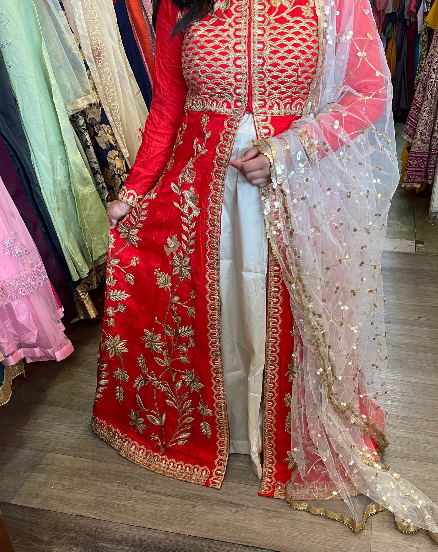 Beautiful designer long top lengha