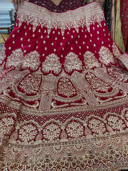 Beautiful designer heavily embroidery bridal lengha