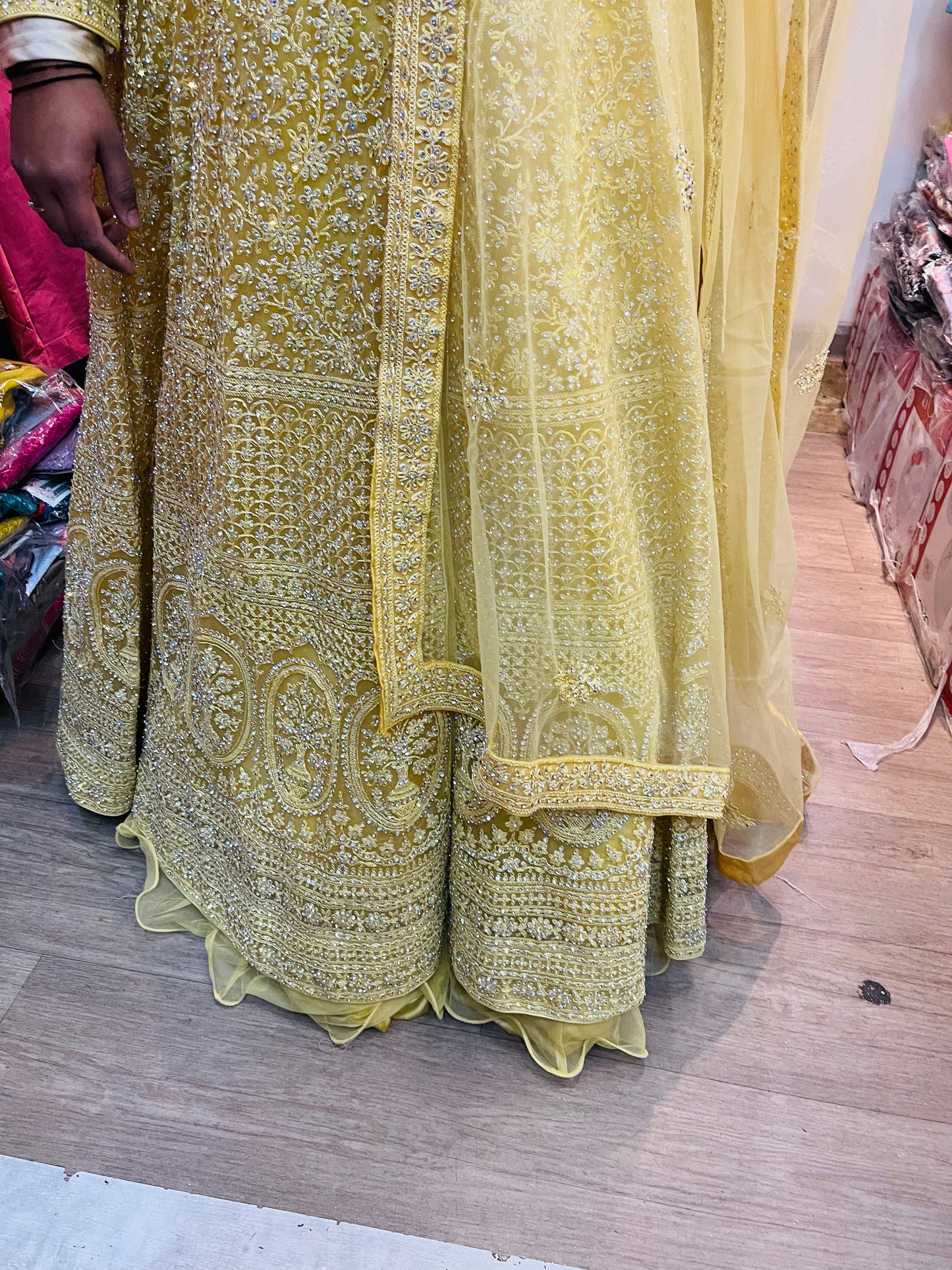 Beautiful designer long top lengha suit