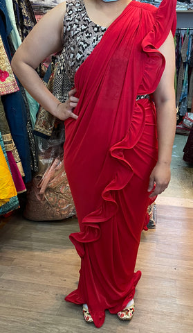 Beautiful designer ready made saree with stitch blouse