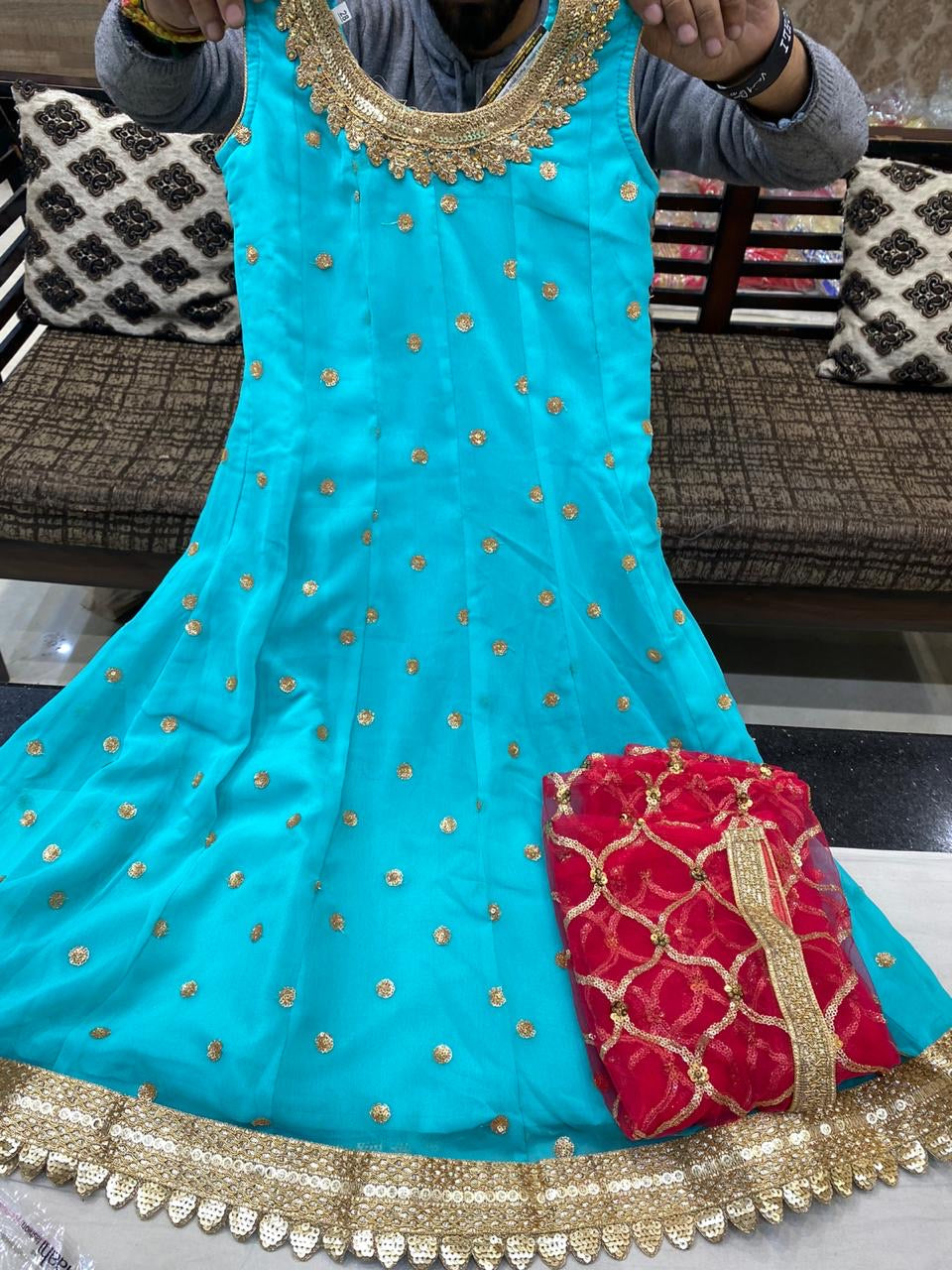 Beautiful designer anarkali suit for kids