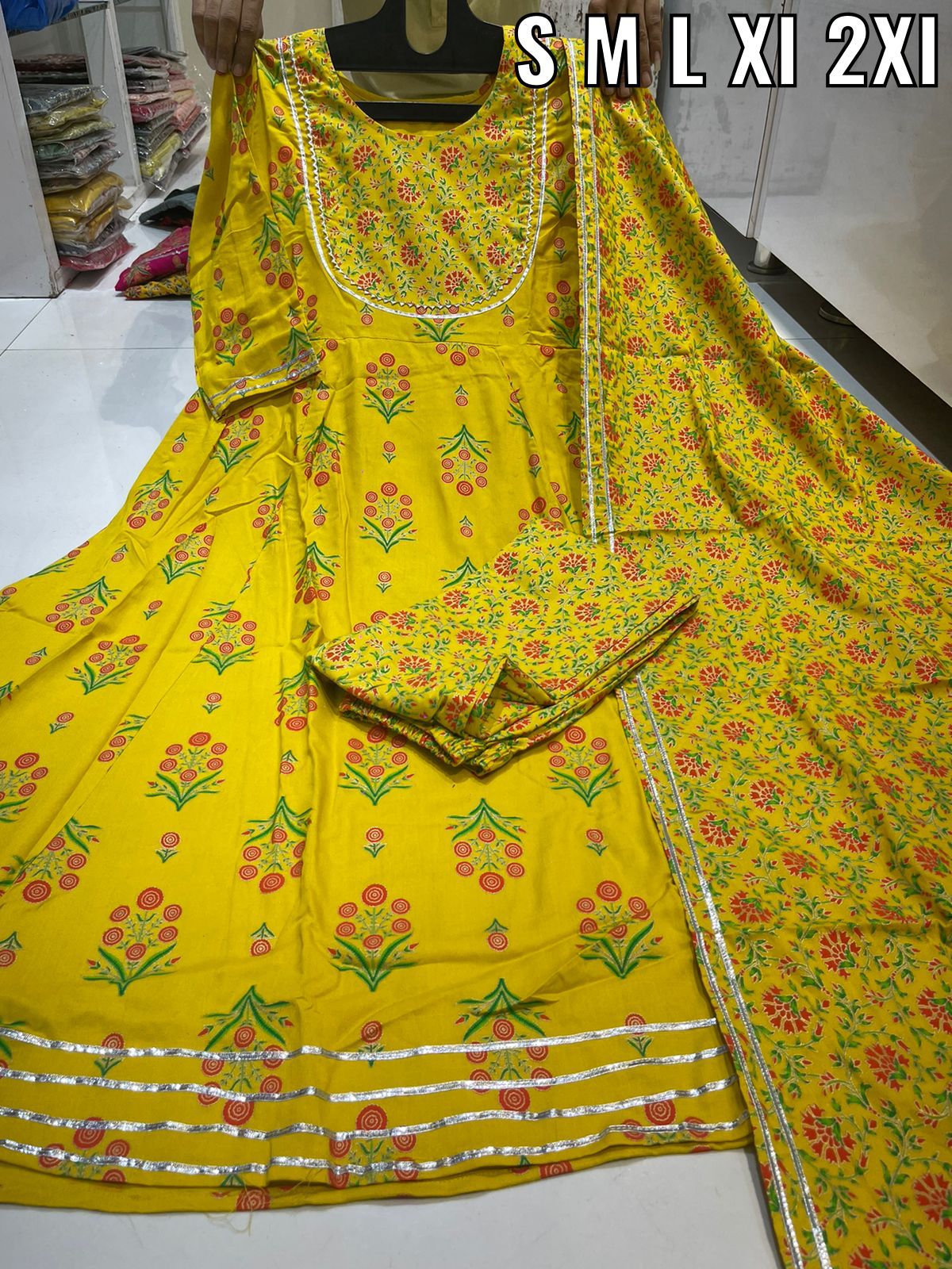 Beautiful designer flare Kurti pants & dupptta