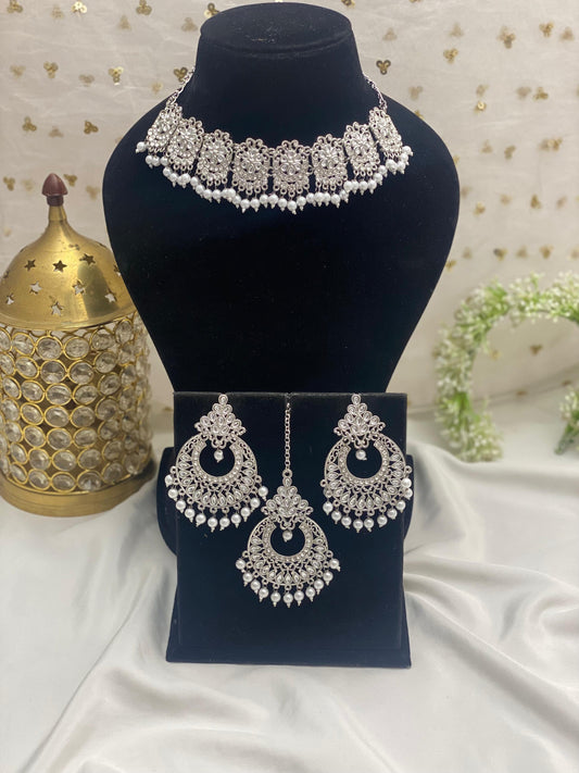 Beautiful designer polki necklace set