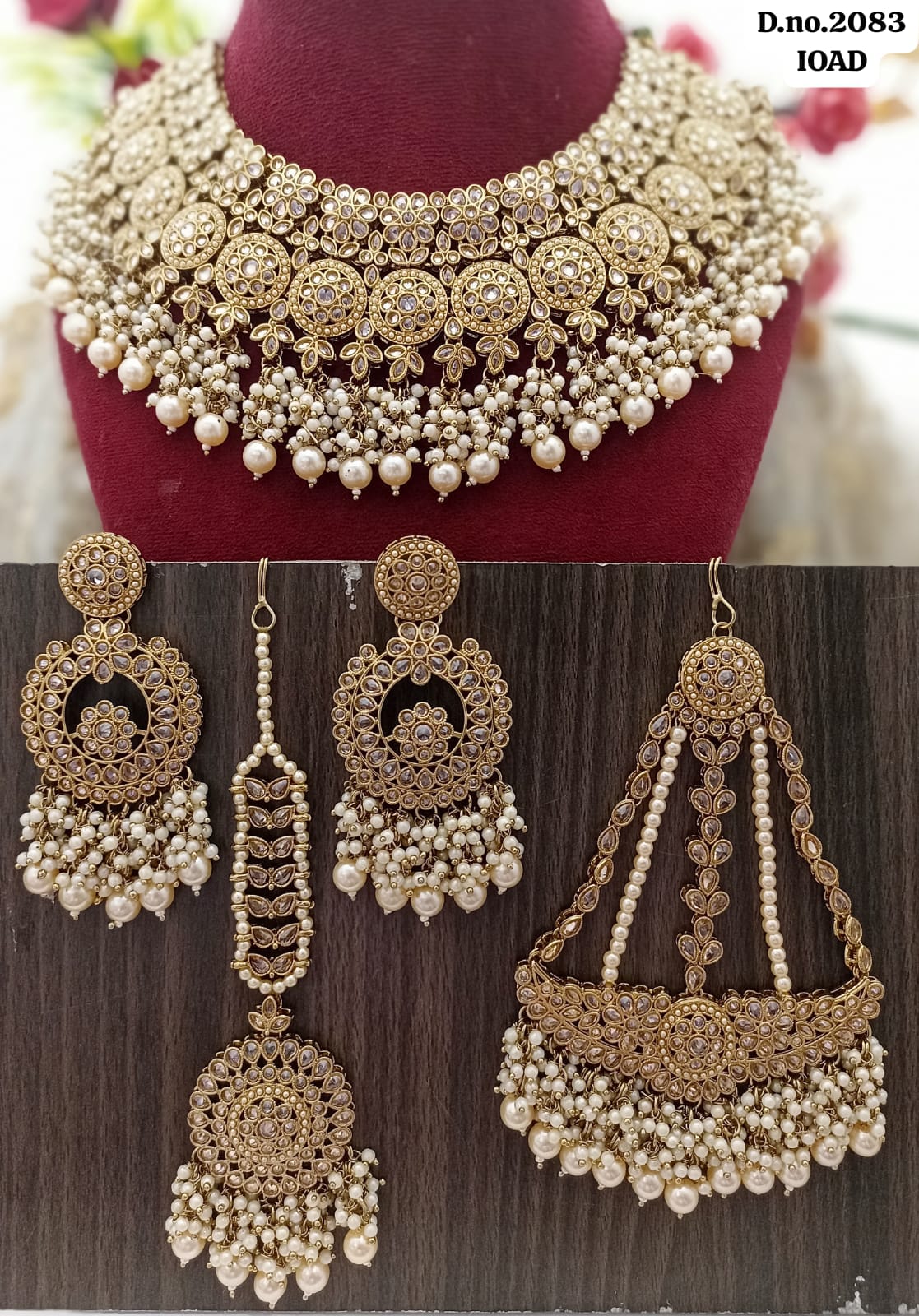 Beautiful designer polki necklace set