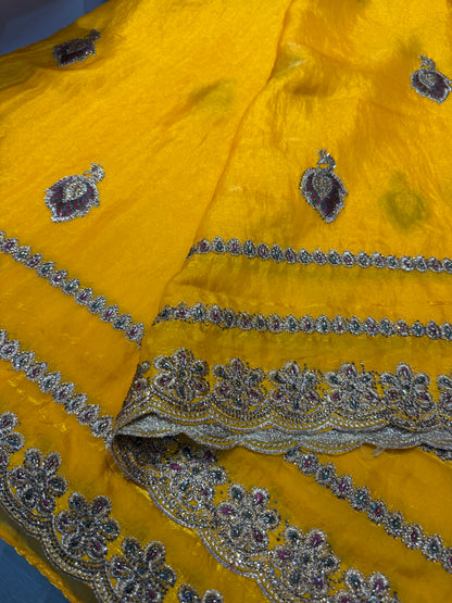 Beautiful designer fully embroidered Jimmy Choo saree