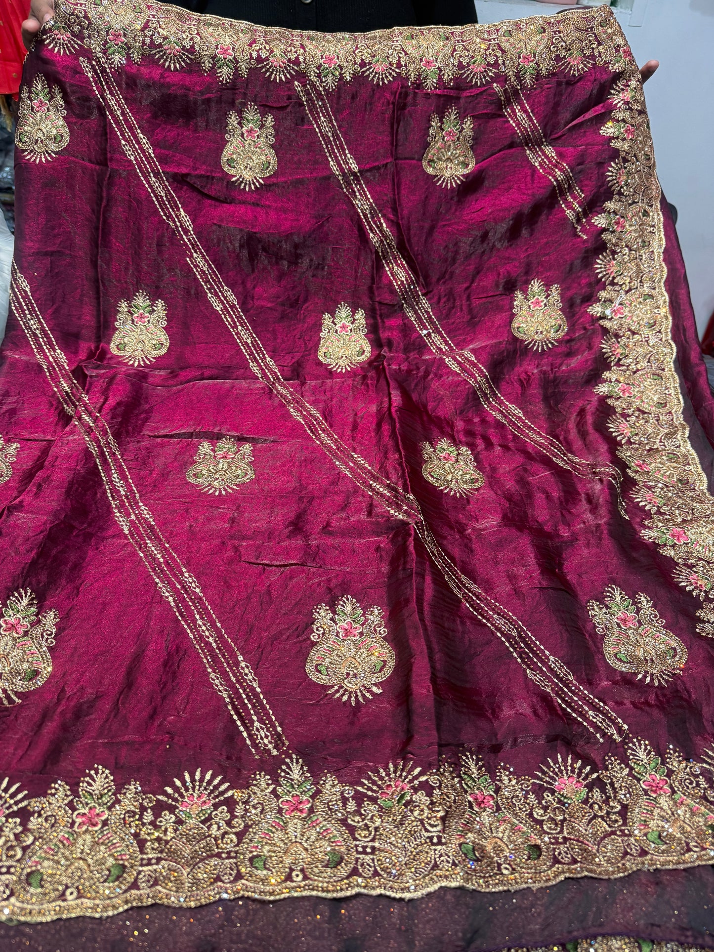 Beautiful designer fully embroidered Jimmy Choo saree