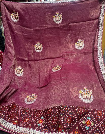 Beautiful designer Jimmy Choo bandhani saree
