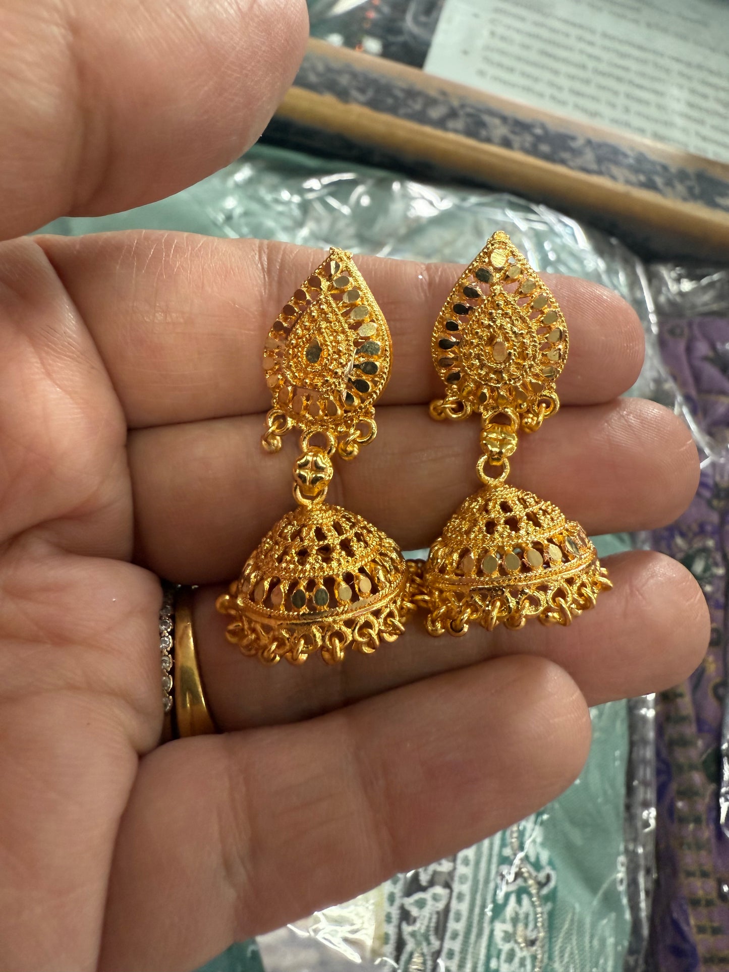 Beautiful designer gold plated jhumki