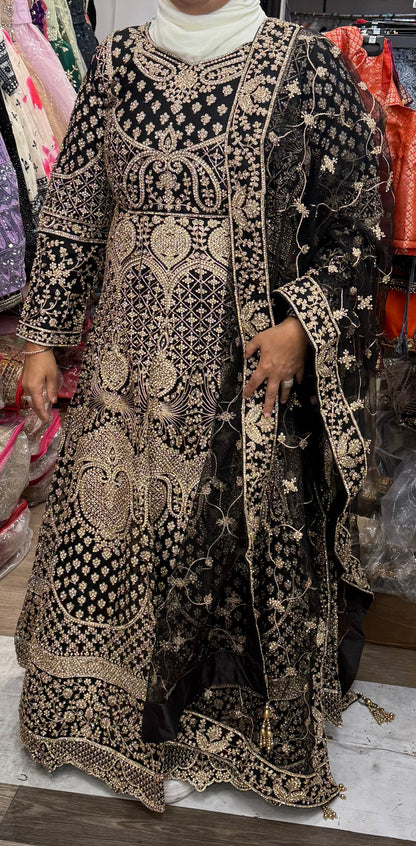 Beautiful designer fully hand embroidery gown