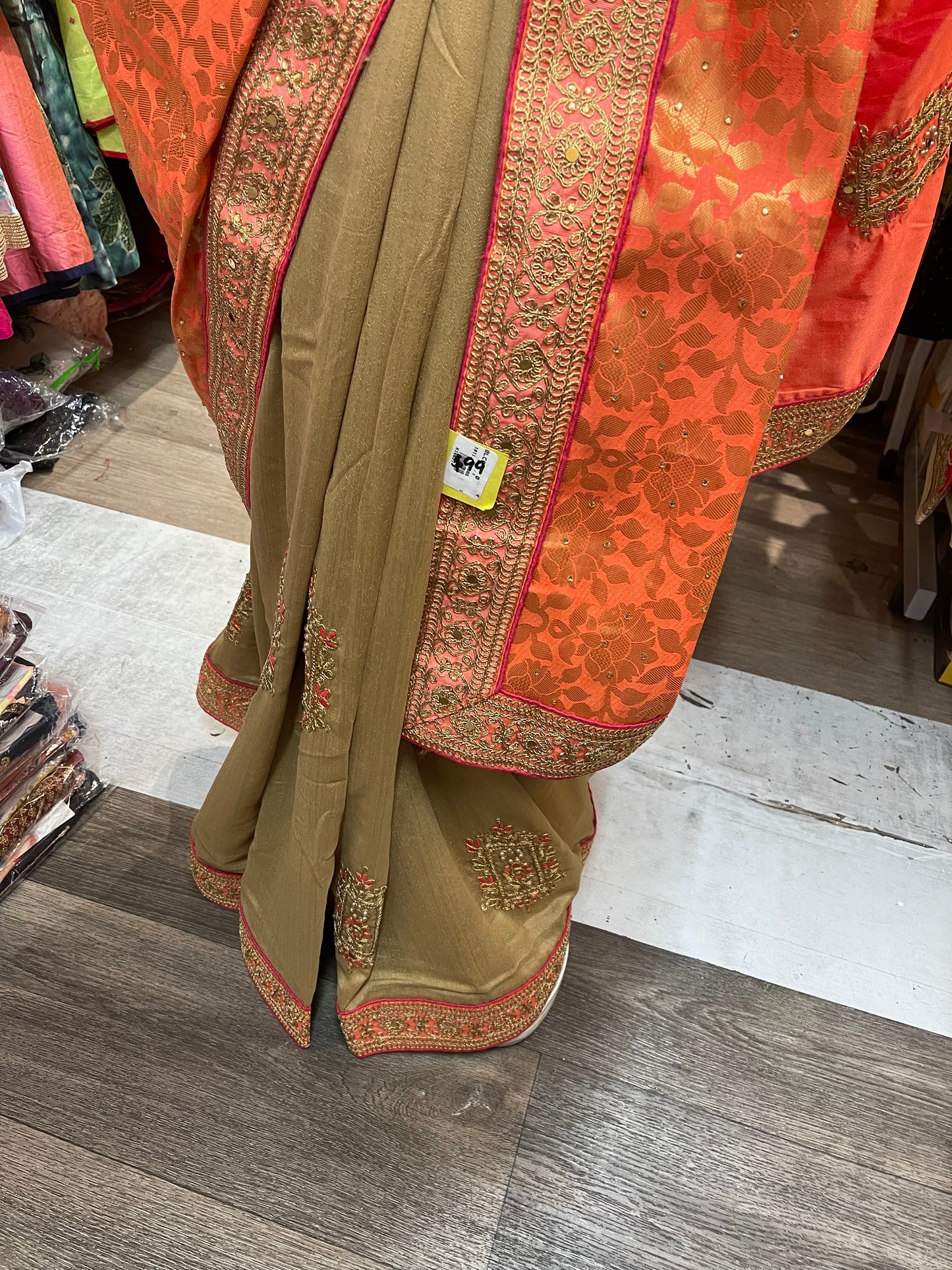 Beautiful designer half & half silk saree