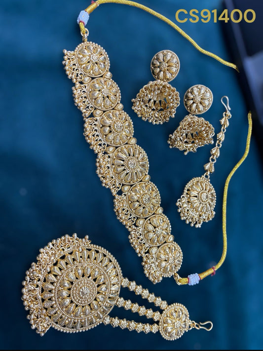 Beautiful designer gold plated necklace set