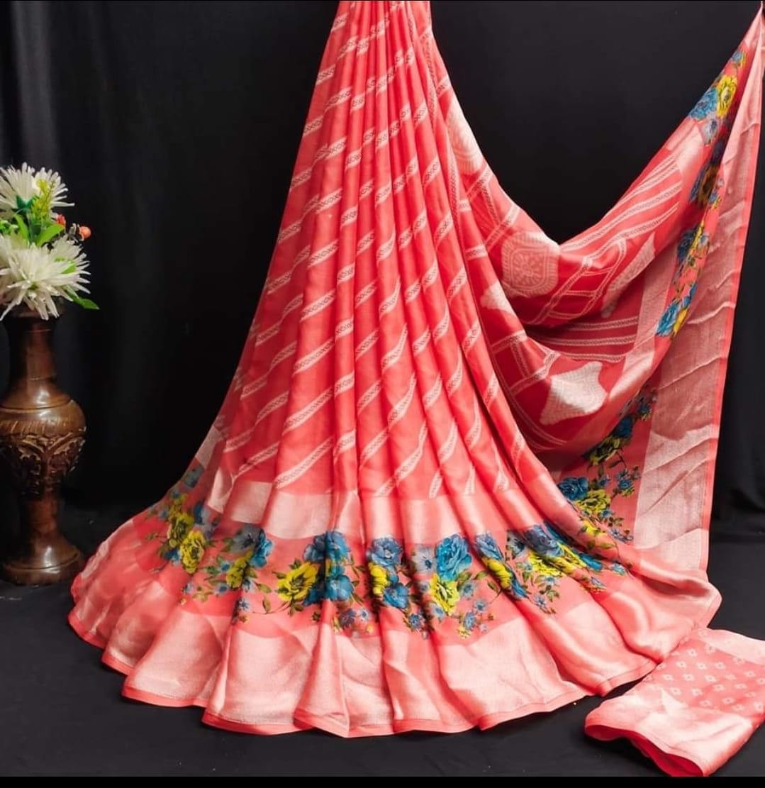 Beautiful designer geogrette floral saree