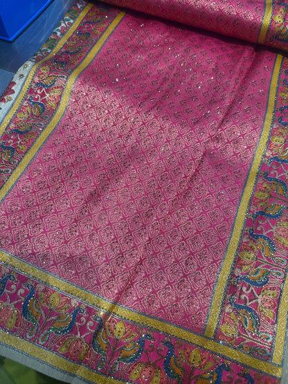 Beautiful designer Pure Kanni Silk Woven Sarees with Sabysachi Border