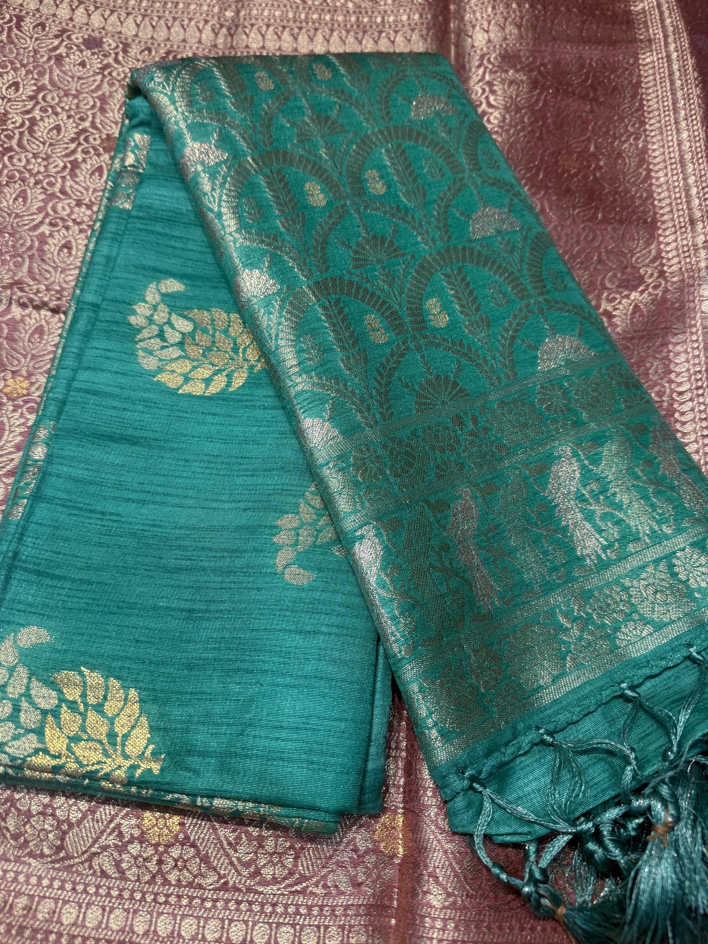 Beautiful designer temple silk saree