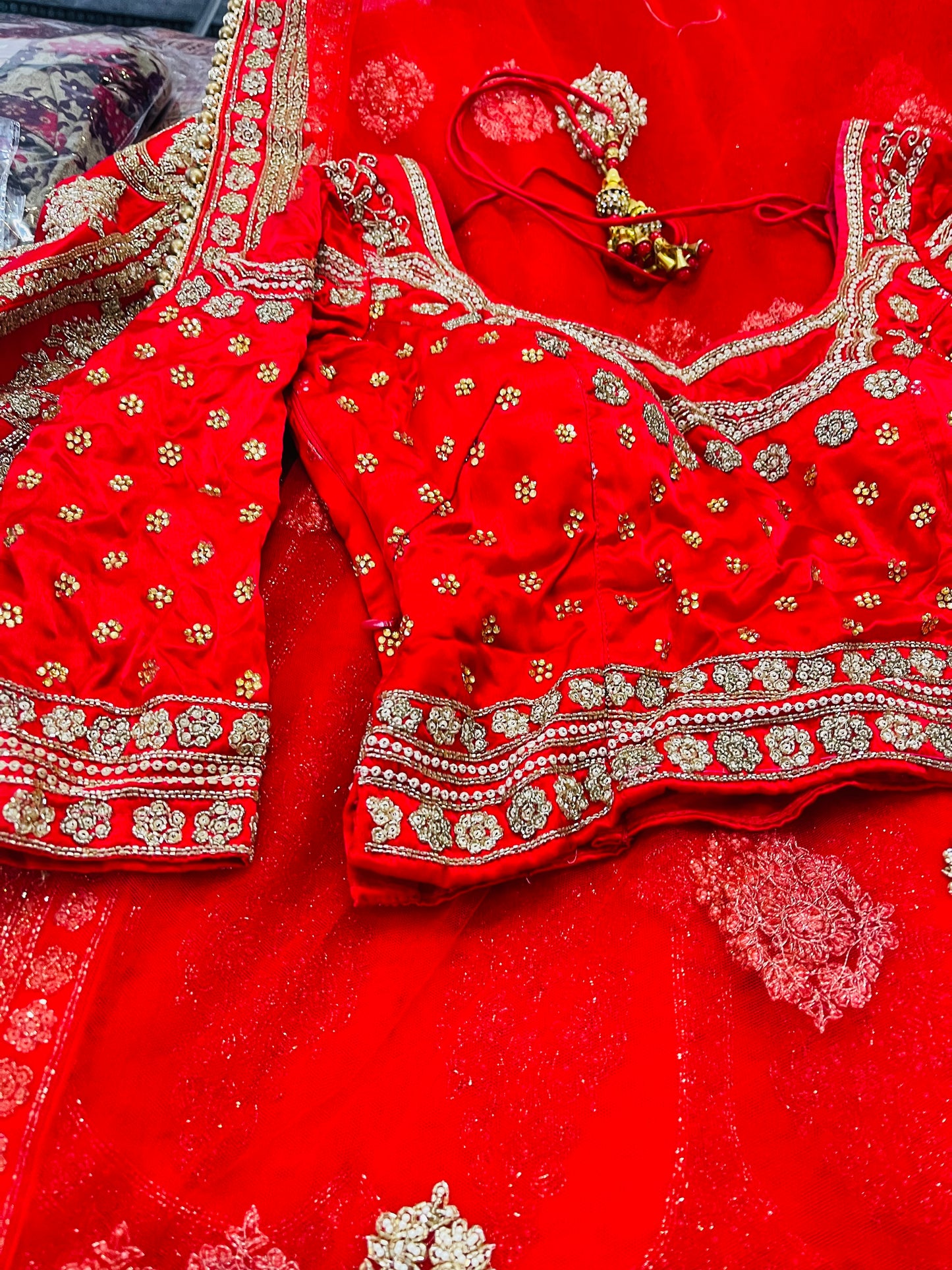 Beautiful designer hand embroidery bridal wear