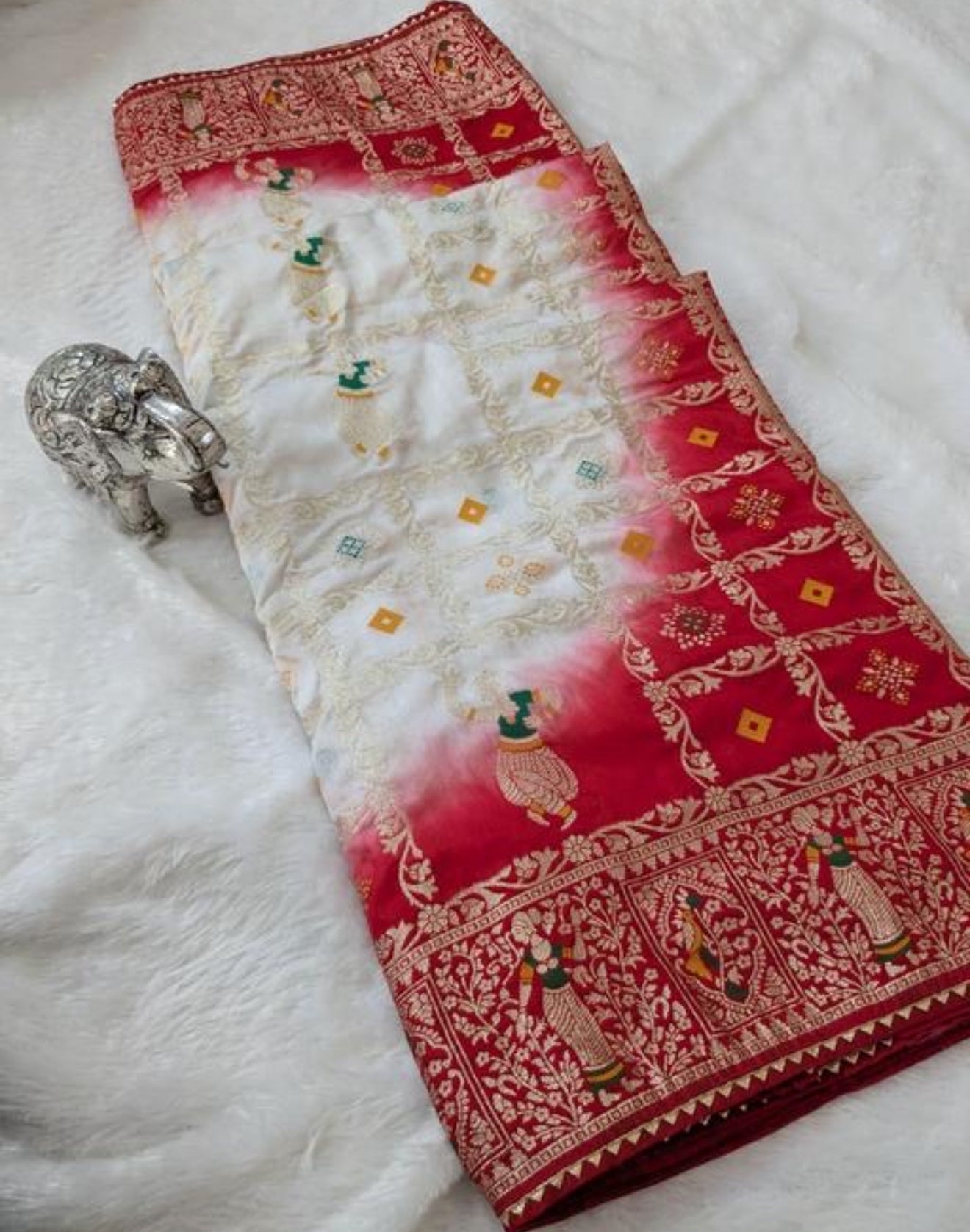 Beautiful designer dola silk saree