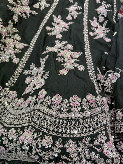Beautiful designer semi stitched fully embroidery lengha