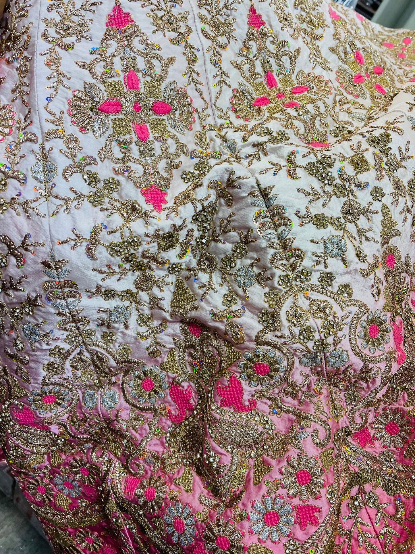 Beautiful designer heavily embroidery bridal/semi bridal lengha