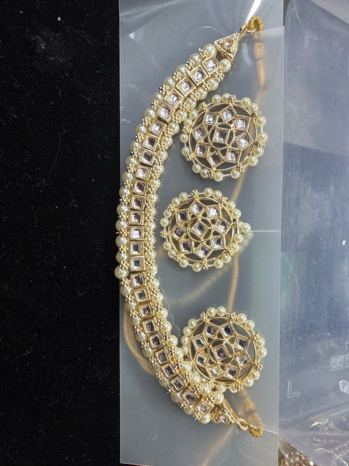 Beautiful designer necklace set with matching studs earrings & tikka/bindi