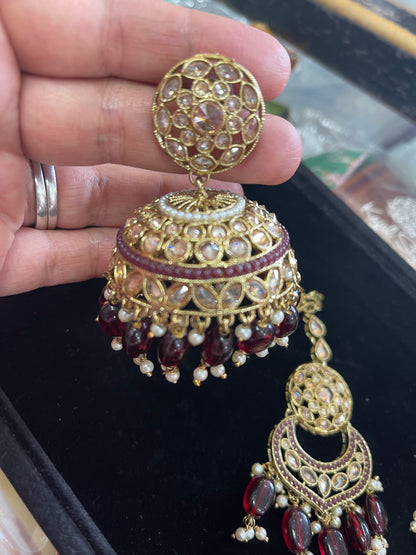 Beautiful designer jhumki earing with tikkah